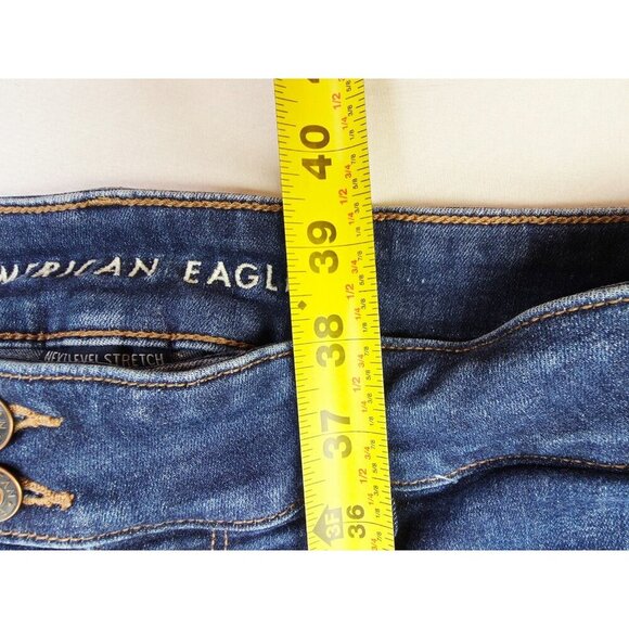 American Eagle Outfitters Size 10 Regular Womens 31" Inseam Kick Boot Logo Jeans - Picture 13 of 13